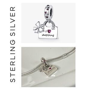 🌟 925 Sterling Silver Shopping Bag Charm